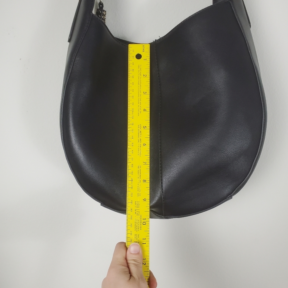 INC International Concepts Black Faux Leather Hobo Bag - Picture 8 of 13